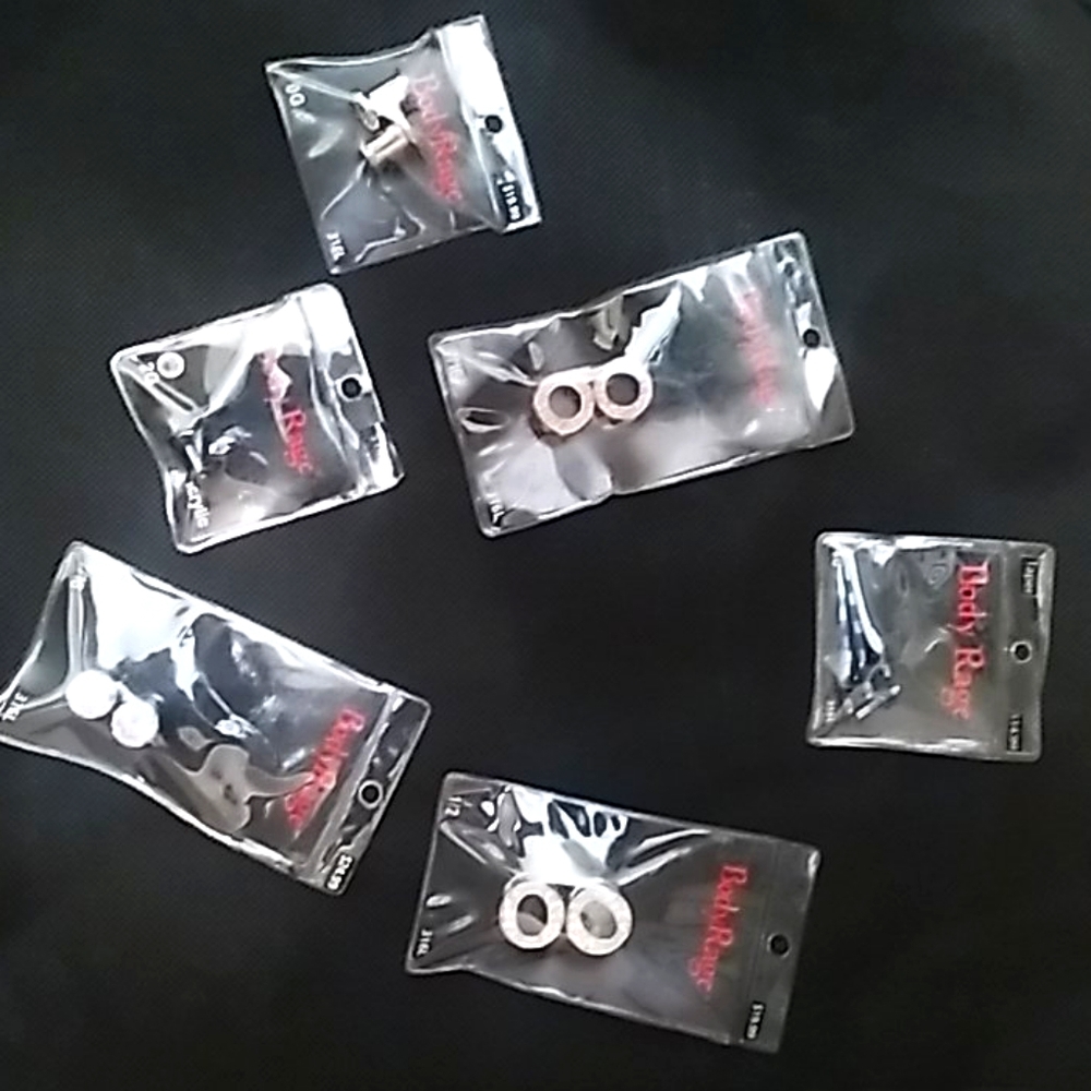 These are 6 different sizes of Body Rage jewelry